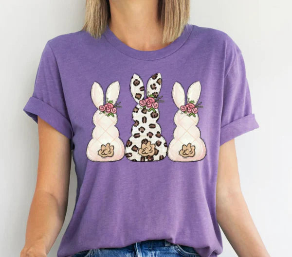 Bunny Roses (Full Color) (Screen Print Transfer)