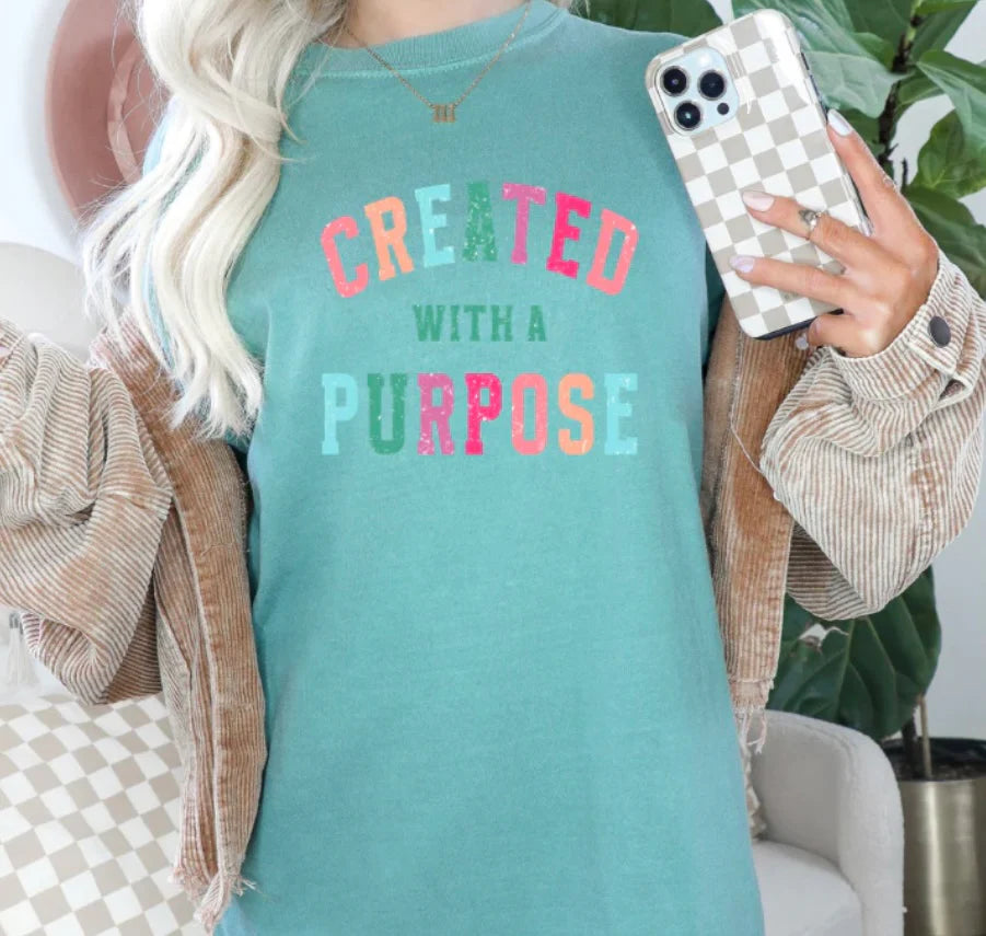 Created With Purpose (Full Color) (Screen Print Transfer)