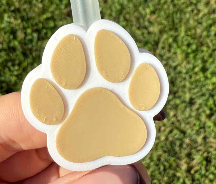 Paw Print 3D Straw Topper (Standard Size)
