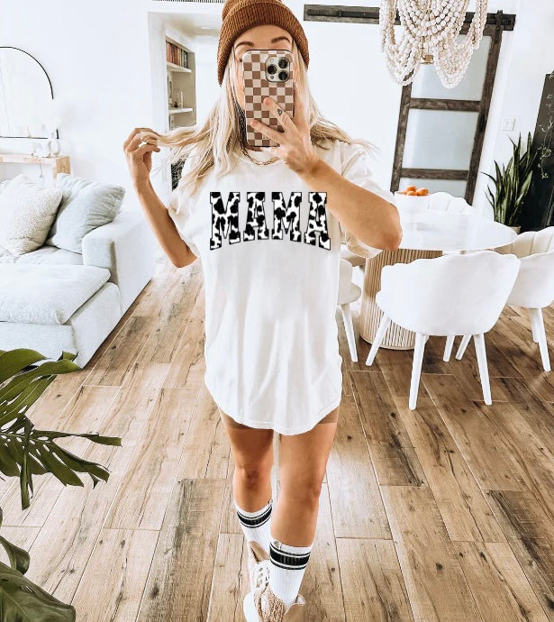 Mama Varsity Cowhide (Screen Print Transfer)