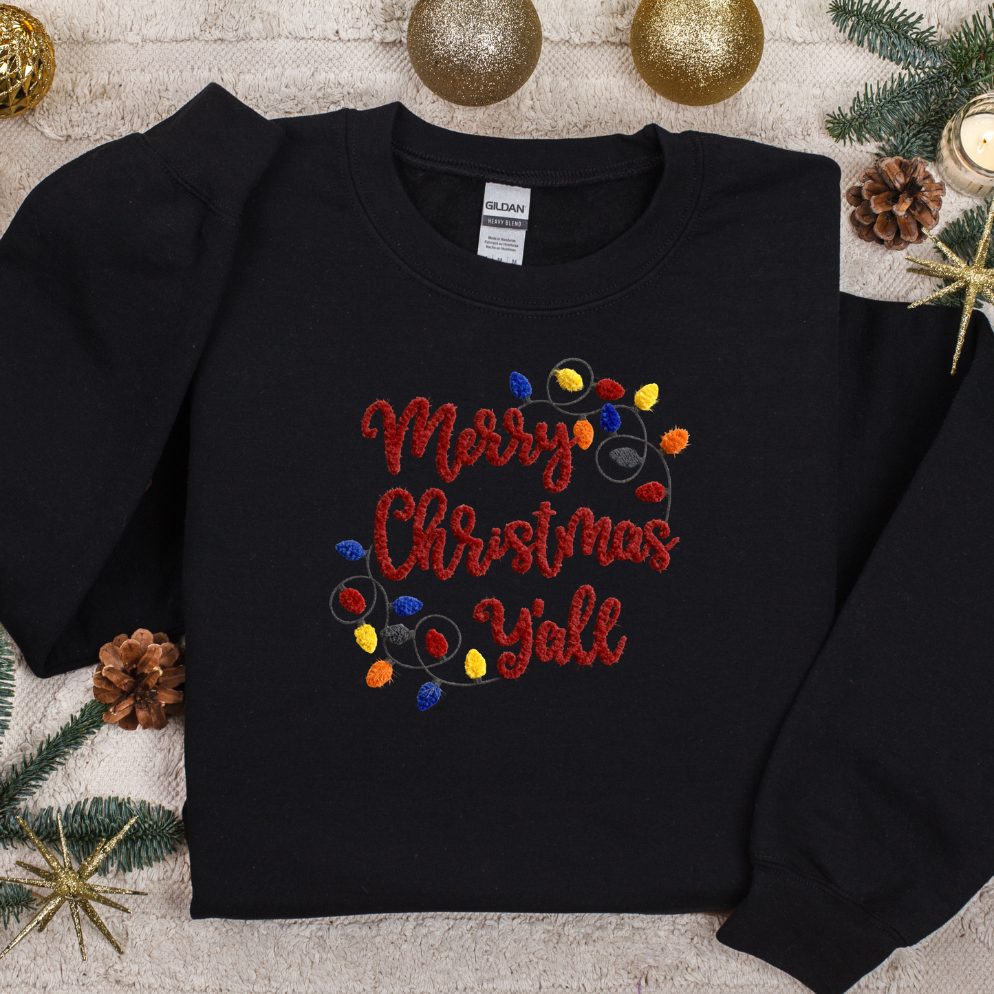 Merry Christmas Y’all Faux Yarn (DTF Transfer)