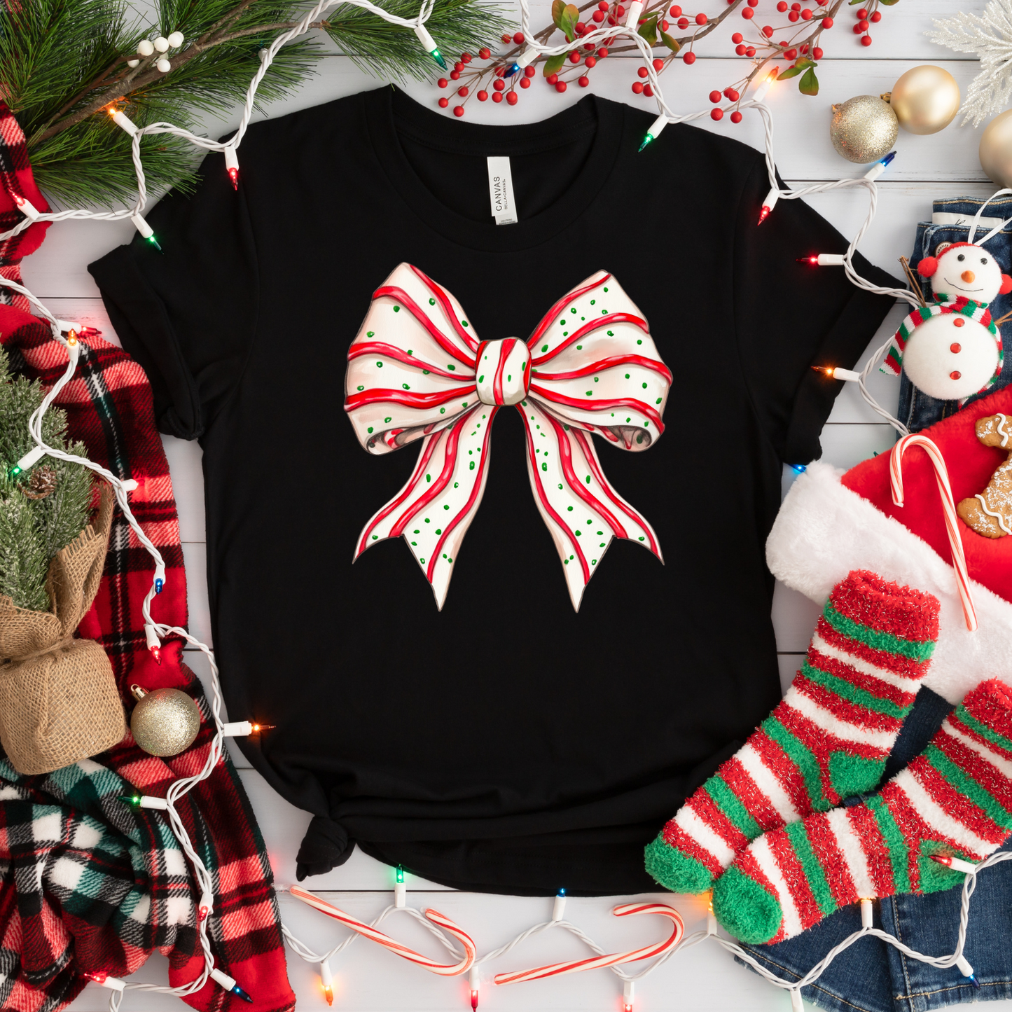 Christmas Tree Cake Bow (DTF Transfer)