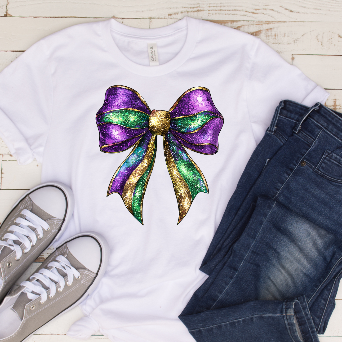 Mardi Gras Bow (DTF Transfer)