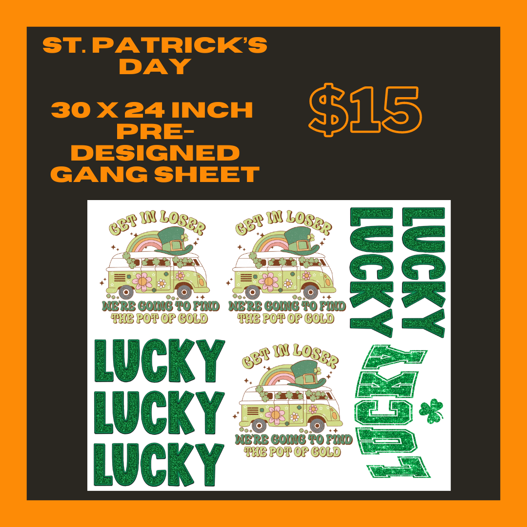 St. Patrick's Day - 30X24 - Pre Made Gang Sheet