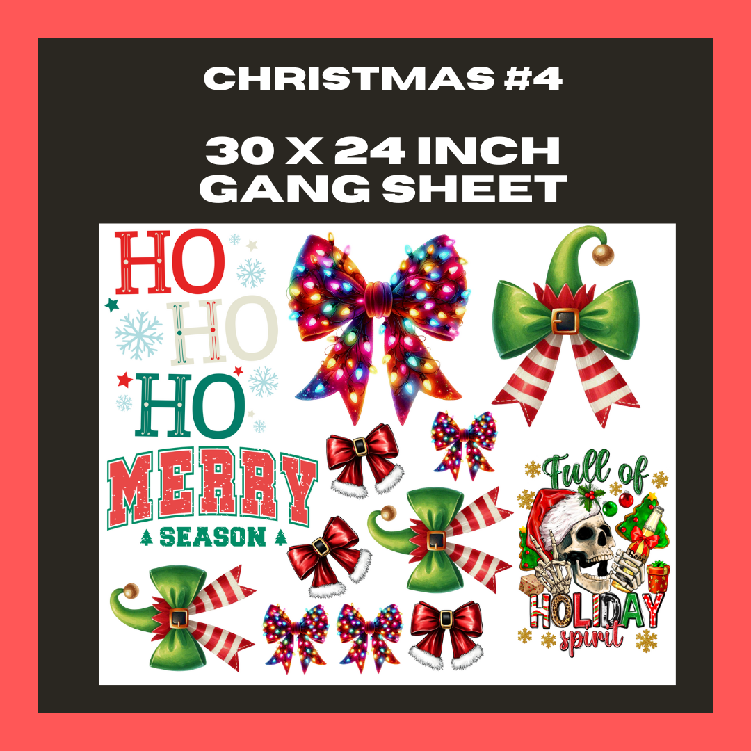 Christmas #4 - 30 X 24- Pre Made Gang Sheet