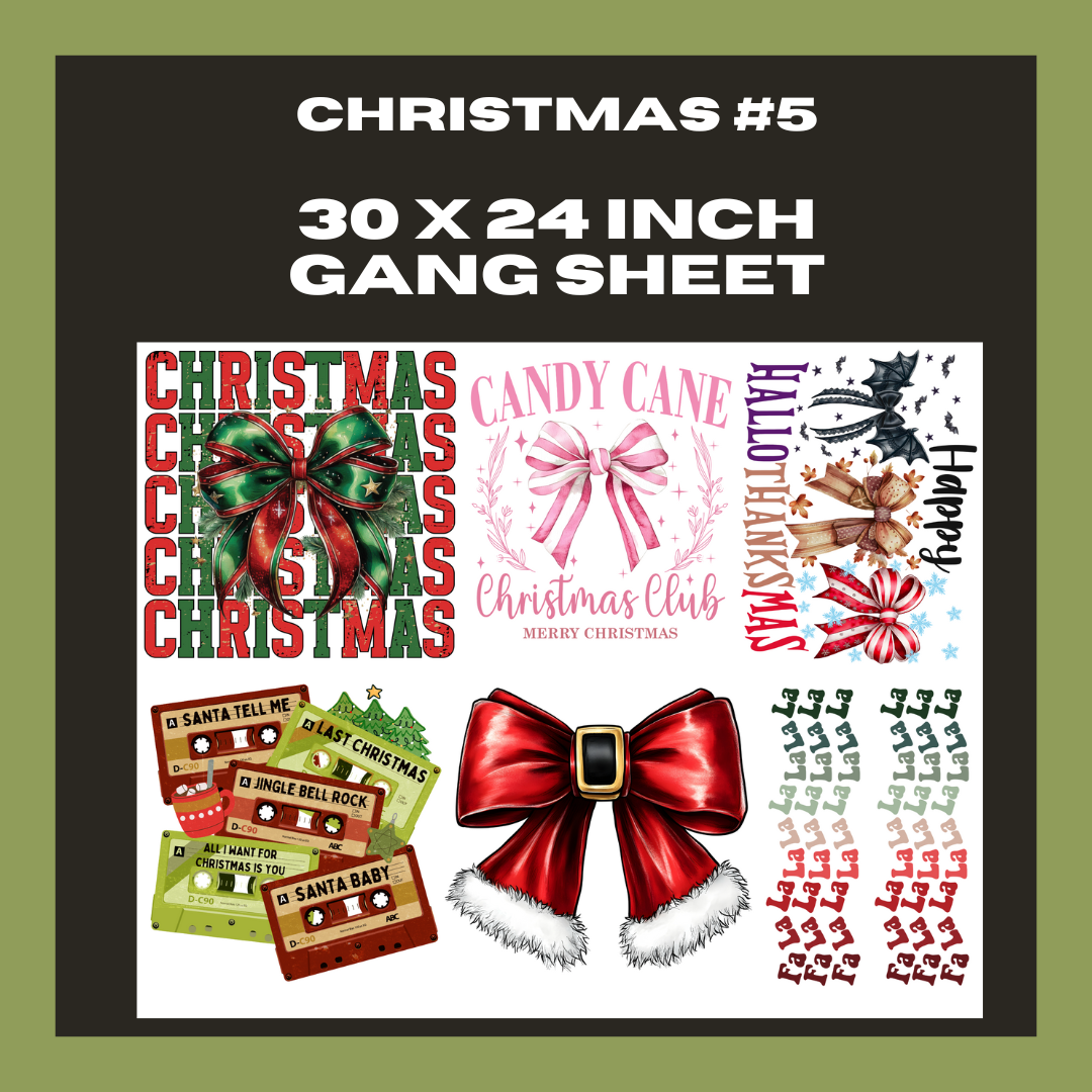 Christmas #5- 30 X 24- Pre Made Gang Sheet
