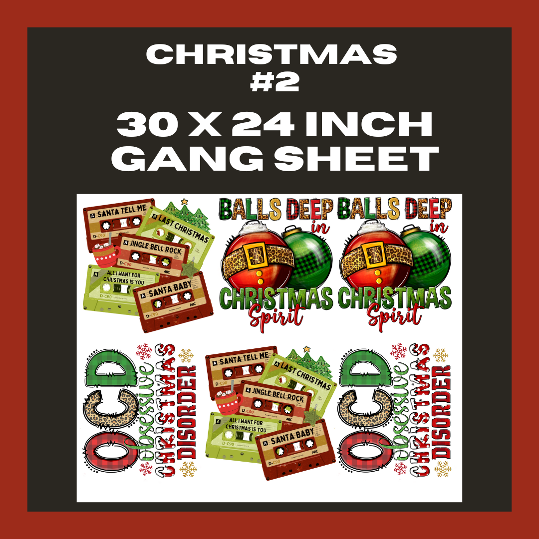 Christmas #2 - 30X24 - Pre Made Gang Sheet