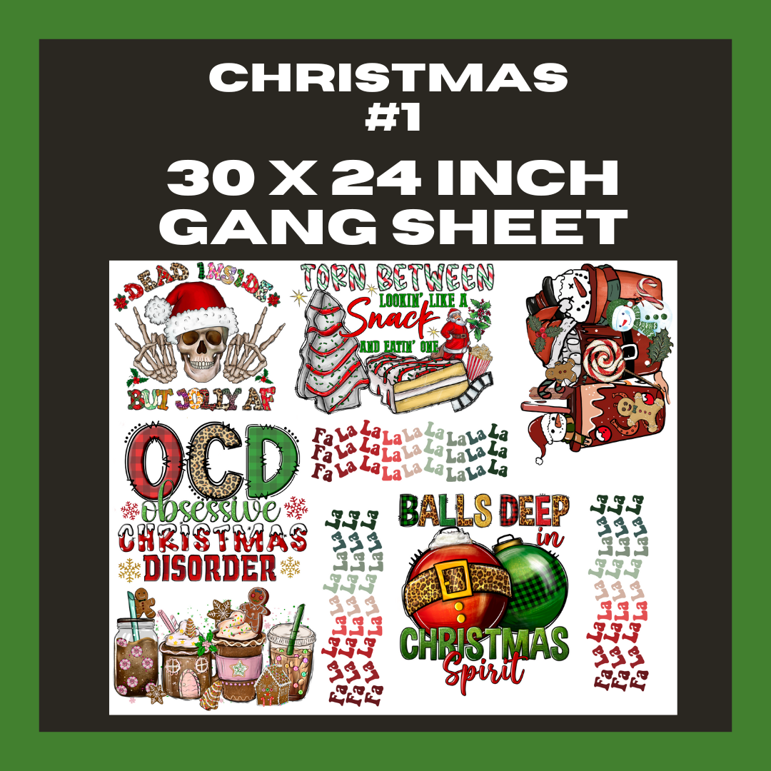 Christmas #1 - 30X24 - Pre Made Gang Sheet