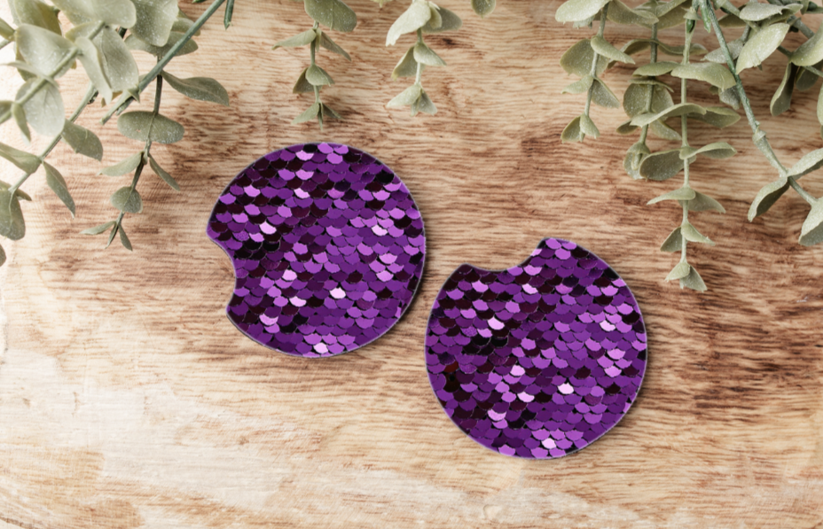 Purple Glitter Car Coaster (SUB TRANSFER)