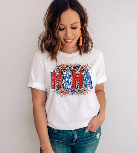 Mama Patriotic (Full Color) (Screen Print Transfer)