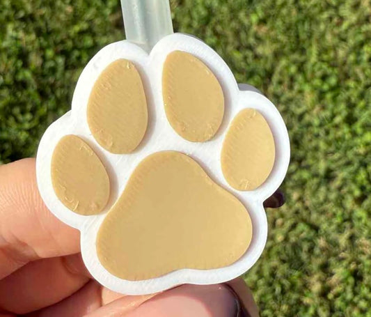 Paw Print 3D Straw Topper (Standard Size)