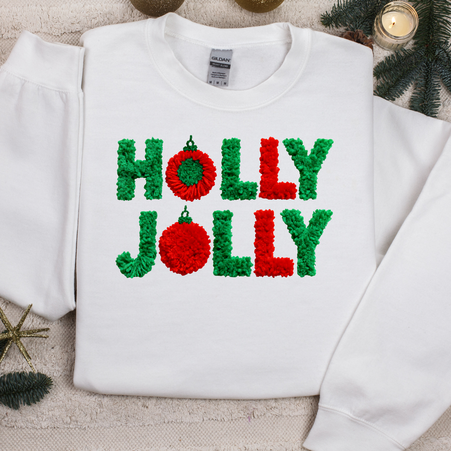 Faux Yarn Holly Jolly (DTF Transfer)