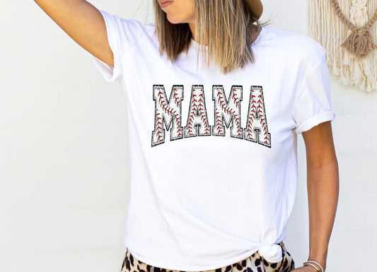 Mama Baseball (Screen Print Transfer) (Full Color)