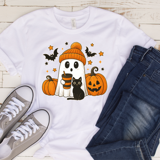 Pumpkin Ghost Coffee (DTF Transfer)