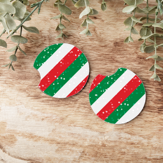 Stripes Christmas Car Coaster (SUB TRANSFER)