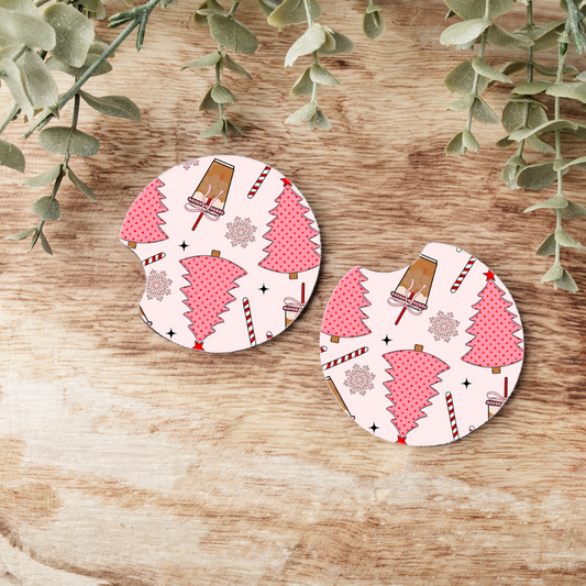Pink Christmas Car Coaster (SUB TRANSFER)