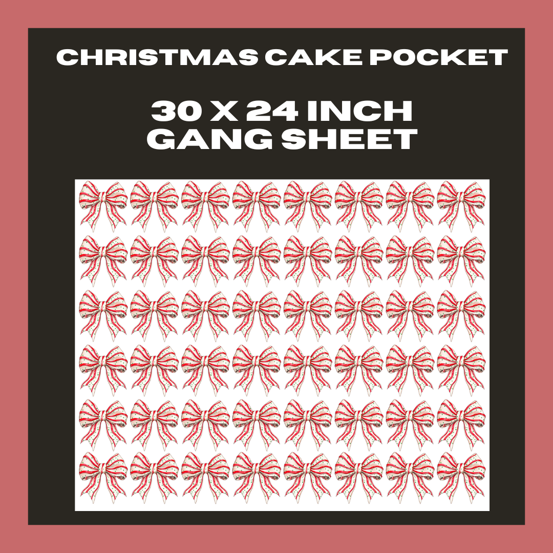Christmas Cake Pockets - 30X24 - Pre Made Gang Sheet