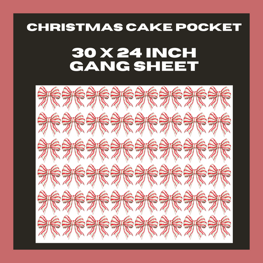 Christmas Cake Pockets - 30X24 - Pre Made Gang Sheet