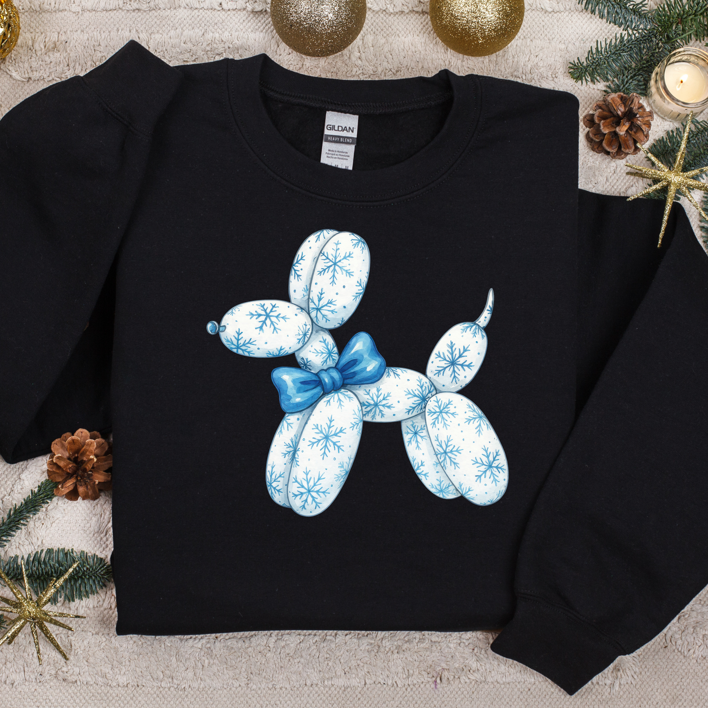 Blue Balloon Dog Snowflake (DTF Transfer)
