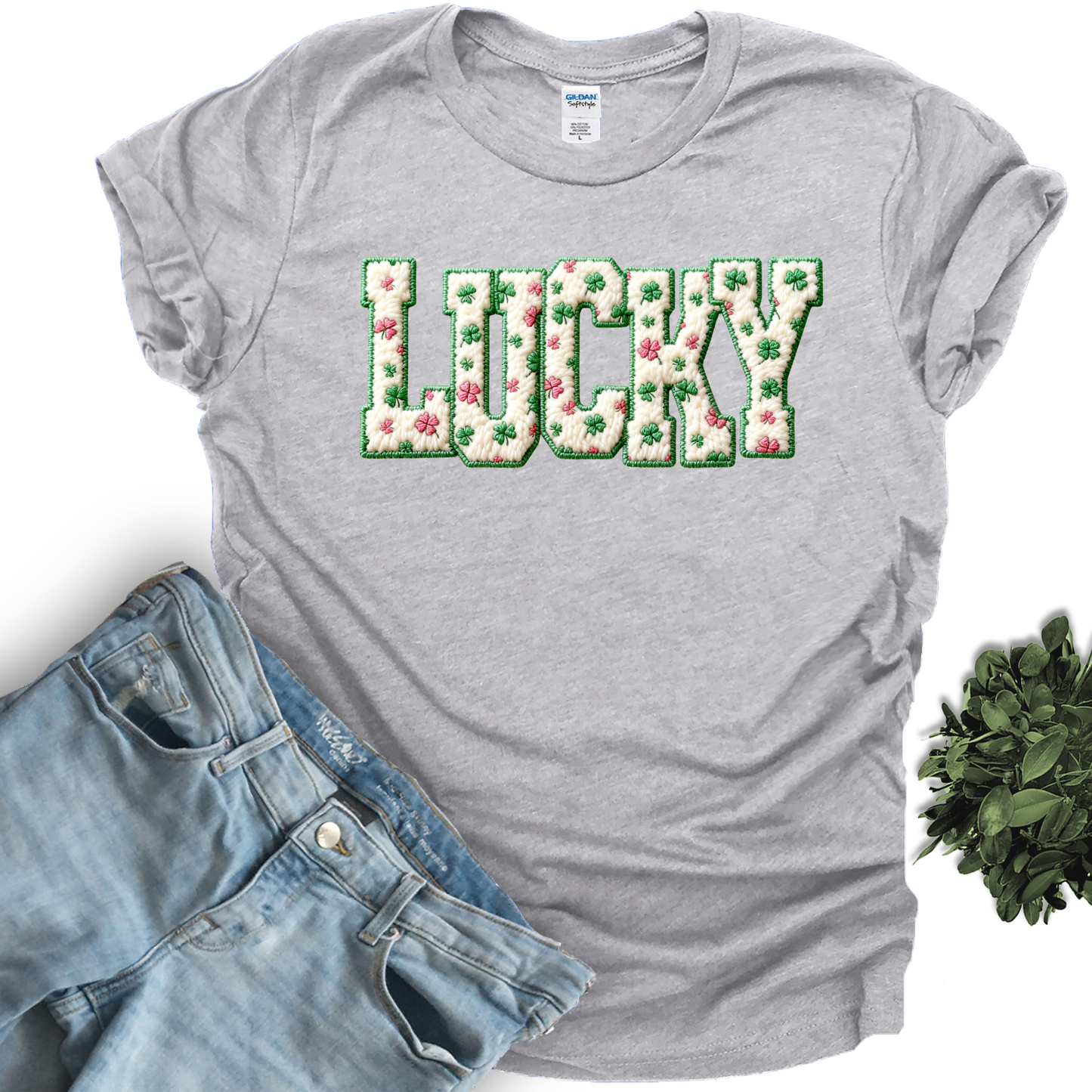 Lucky Faux Yard White (DTF Transfer)