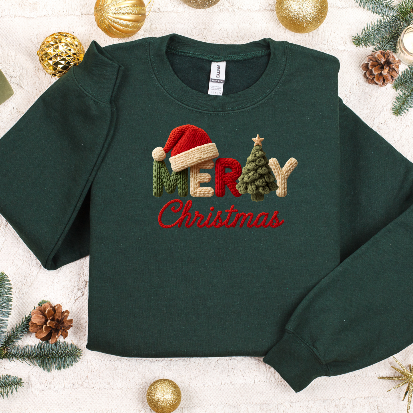 Merry Christmas Faux Yarn (DTF Transfer)