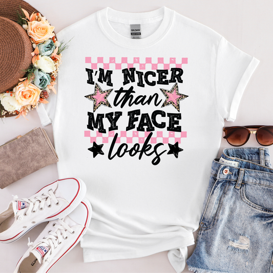 I'm Nicer Than My Face Looks (DTF Transfer)