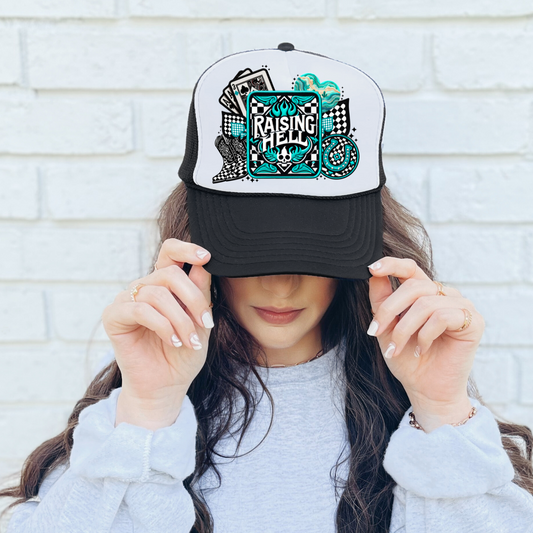 Raising Hell (DTF Transfer) (Hat Patch Size)