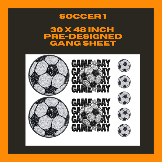 Soccer 1 - 30 X 24 - Pre Made Gang Sheet