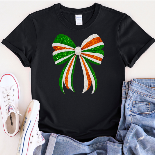 St Patrick's Day Bow Faux Rhinestones (DTF Transfer)